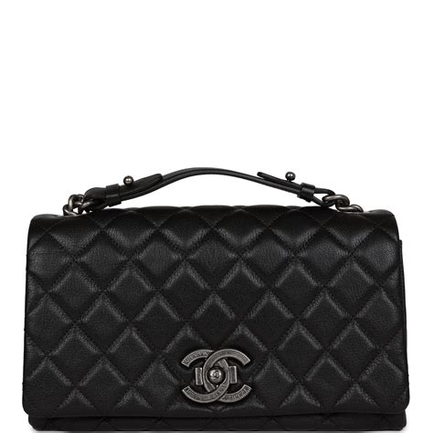 chanel city rock|Chanel City Rock Medium Flap Black Goatskin .